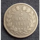 5 франков 1843 года W Франция из старой коллекции