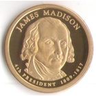 1 доллар США 2007 год 4-й Президент Джеймс Медисон _состояние  Proof