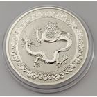 Ниуэ 2019 серебро (1 oz) "Зеленый дракон"