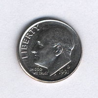США, 10 центов 1991 г.
