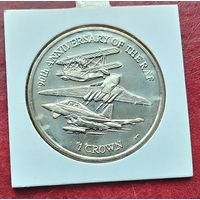 Фолклендские острова 1 крона, 2008 90 лет Королевским военно-воздушным силам Великобритании. Монета в холдере!