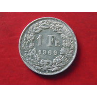 Швейцария 1 франк 1969 года . В .