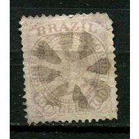 Бразилия - 1883/1884 - Император Бразилии Педру II - 100R - [Mi.54] - 1 марка. Гашеная.  (Лот 58BV)