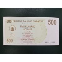 Зимбабве 500 долларов 2006 UNC