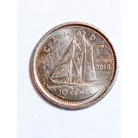 Канада 10 центов 2010 года .