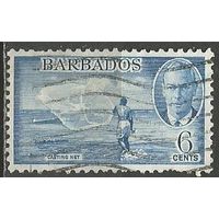 Барбадос. Король Георг VI. Рыболов. 1950г. Mi#188.