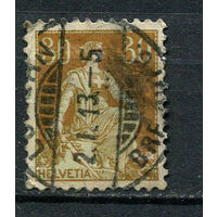 Швейцария - 1908/1940 - Гельвеция 30c - [Mi.104x] - 1 марка. Гашеная.  (Лот 97CB)
