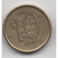 10 крон 1991 Швеция