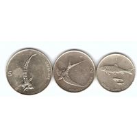 Словения 5,2,1 толар набор 3 монеты