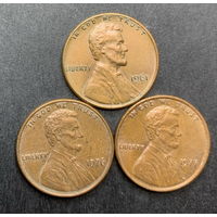 США, 3 монеты по 1 центу