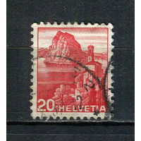 Швейцария - 1938 - Пейзажи . Церковь и гора Монте-Сан-Сальваторе - [Mi. 327] - полная серия - 1 марка. Гашеная.  (Лот 68EJ)-T2P22