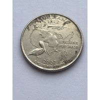 25 центов 2002 г. Луизиана, США