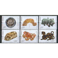 Полная серия из 6 марок 2022г. КНР "Артефакты династии Шан. Тигр" MNH