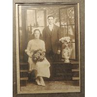 Фото-раскладушка "Свадебная пара", эмигранты из Зап. Бел., США, Детройт, 1920-1930-е гг.