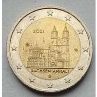 Германия 2 евро 2021 г. F. Саксония-Анхальт. Магдебургский собор