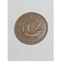 Великобритания 1 / 2 пенни 1950 года .