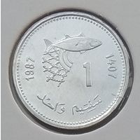 Марокко 1 сантим 1987 г. ФАО. В холдере