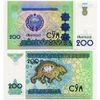 Узбекистан. 200 сум (образца 1997 года, P80, UNC) [серия BM]