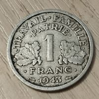 Франция 1 франк 1943г.