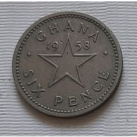 6 пенсов 1958 г. Гана