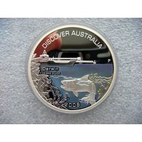 1 доллар 2008 Австралия Дарвин серия "Откройте для себя Австралию" СЕРЕБРО 999