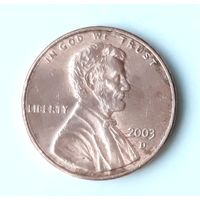 США 1 цент 2003 г. D