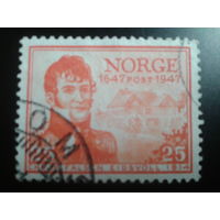 Норвегия 1947 300 лет почты персона