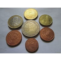 Набор евро монет Австрия 2008 г. (1, 2, 5, 10, 20 евроцентов, 1, 2 евро)