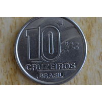 Бразилия 10 крузейро 1990