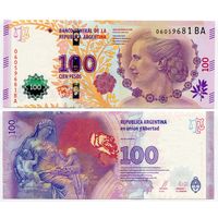 Аргентина. 100 песо (образца 2016 года, P358c, серия BA, UNC)