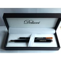 Ручка-роллер Delucci "Classico", черный/серебро, в подар. упак. CPs_62029