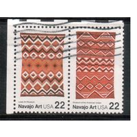 США-1986, (Мих.1847-1848), гаш., Прикладное искусство, Индейцы , 2 марки