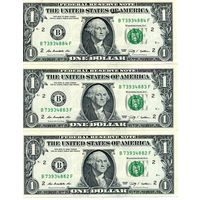 1 доллар США 3 подряд