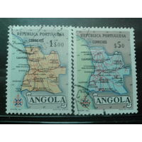 Ангола, колония Португалии 1955 Карта страны