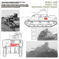 Трафарет для модели танка М3А1 Lee - ширина блока с цифрами 24мм.
