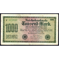 ТОРГ! 1000 марок 1922! Зелёная печать! Веймарская Республика! ВОЗМОЖЕН ОБМЕН!