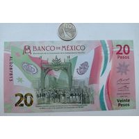Werty71 Мексика 20 песо 2021 UNC банкнота Крокодил