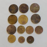 Лот монет " Уставшие копейки СССР " 1,2,3 копейки - 13 монет