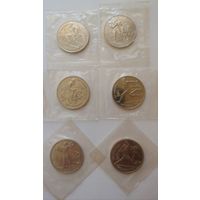 1 рубль Олимпиада в Барселоне 1992 г. 6 шт. Пруф. Запайка.