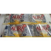 Этикетка от напитка "Aura", 1 литр (л) , Лидский пивзавод
