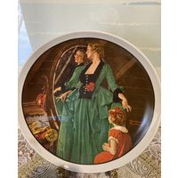 Тарелка коллекционная Дама в зелёном Девушка США винтаж