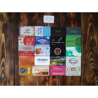 20 разных карт (дисконт,интернет,экспресс оплаты и др) лот 34