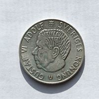 1 крона 1966 года. Швеция. Серебро 400. 28
