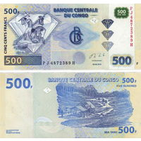 Конго 500 франков  2022 год  UNC
