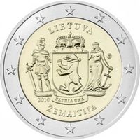 2 евро 2019 Литва  Жемайтия UNC из ролла