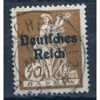 Веймарская Республика - 1920г. - надпечатки на марках Баварии, 40 Pf - 1 марка - гашёная. Без МЦ!