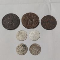 Лот монет #3. 7 монет старой Швеции