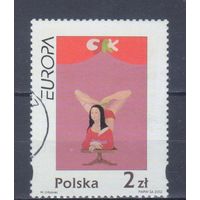 [1049] Польша 2002. Цирк.Европа.EUROPA. Одиночный выпуск. Гашеная марка.