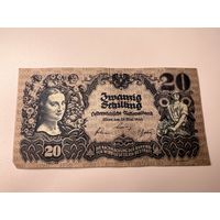 Австрия 20 шиллинг 1945 банкнота примечание P 116 (4) P116 (4) - (очень хорошее состояние)