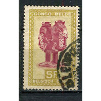 Бельгийское Конго - 1947/1950 - Искусство 5Fr - (есть надрыв) - [Mi.281] - 1 марка. Гашеная.  (Лот 43EX)-T25P1